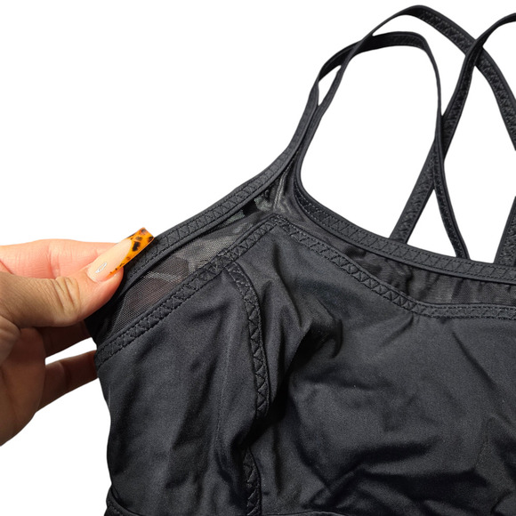 Lands' End Black Tankini With Mesh Neckline Size:6 - Picture 5 of 5